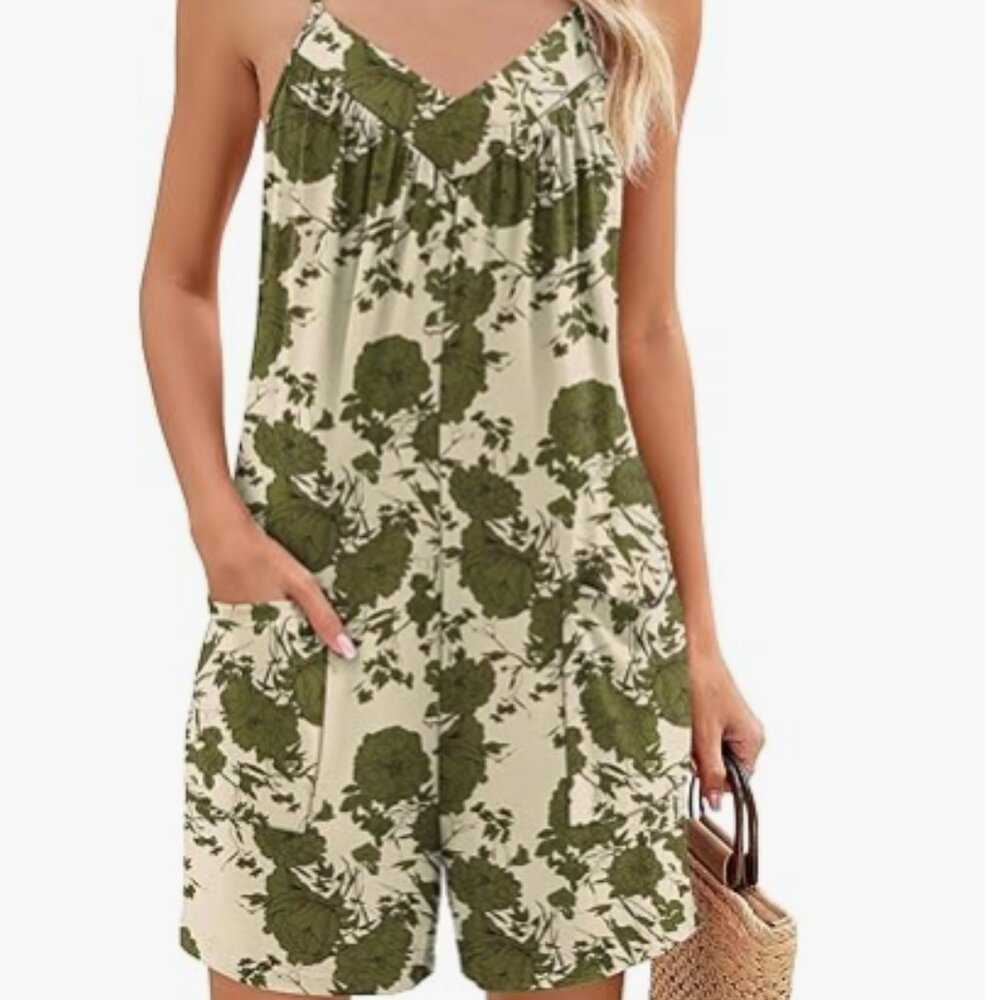 NWOT Rapbin Women's Summer Floral Casual Sleeveless Romper
